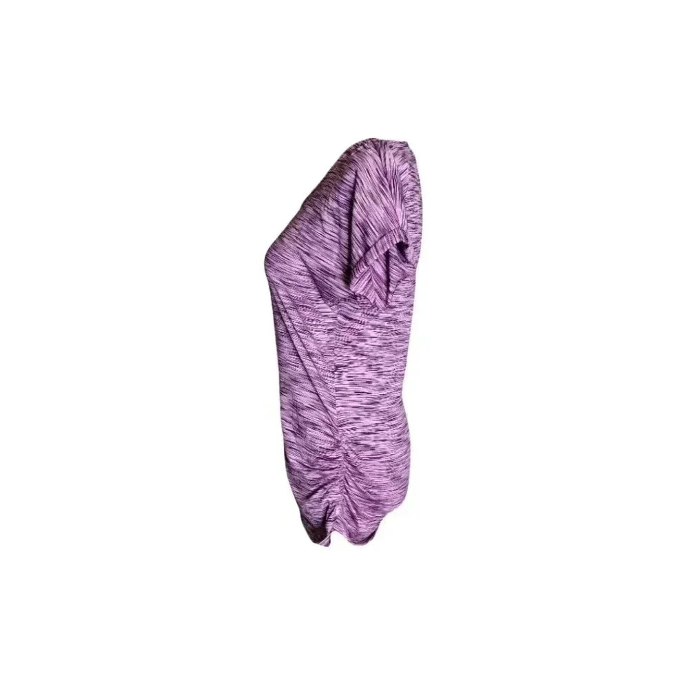 Reebok Women's Play‎ Dry Purple Ruched Activewear Short Sleeve Shirt Size S - Picture 4 of 8